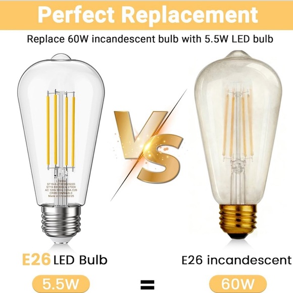 LED Filament Bulbs - Silver Base - Picture 3 of 8
